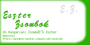 eszter zsombok business card